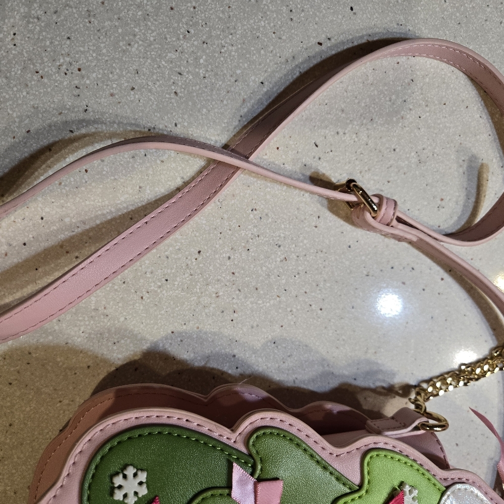 Womens Betsey Johnson Kitsch Christmas Tree Crossbody Pink Green Cute Trending - Picture 4 of 10